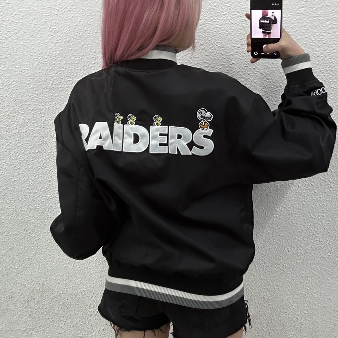 뉴에라 X NFL X 피너츠 스누피 패치 블랙 바시티 자켓 100 상품이미지2