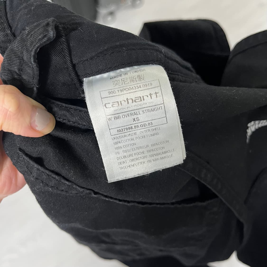 (w) 칼하트 오버롤 블랙 xs 상품이미지6