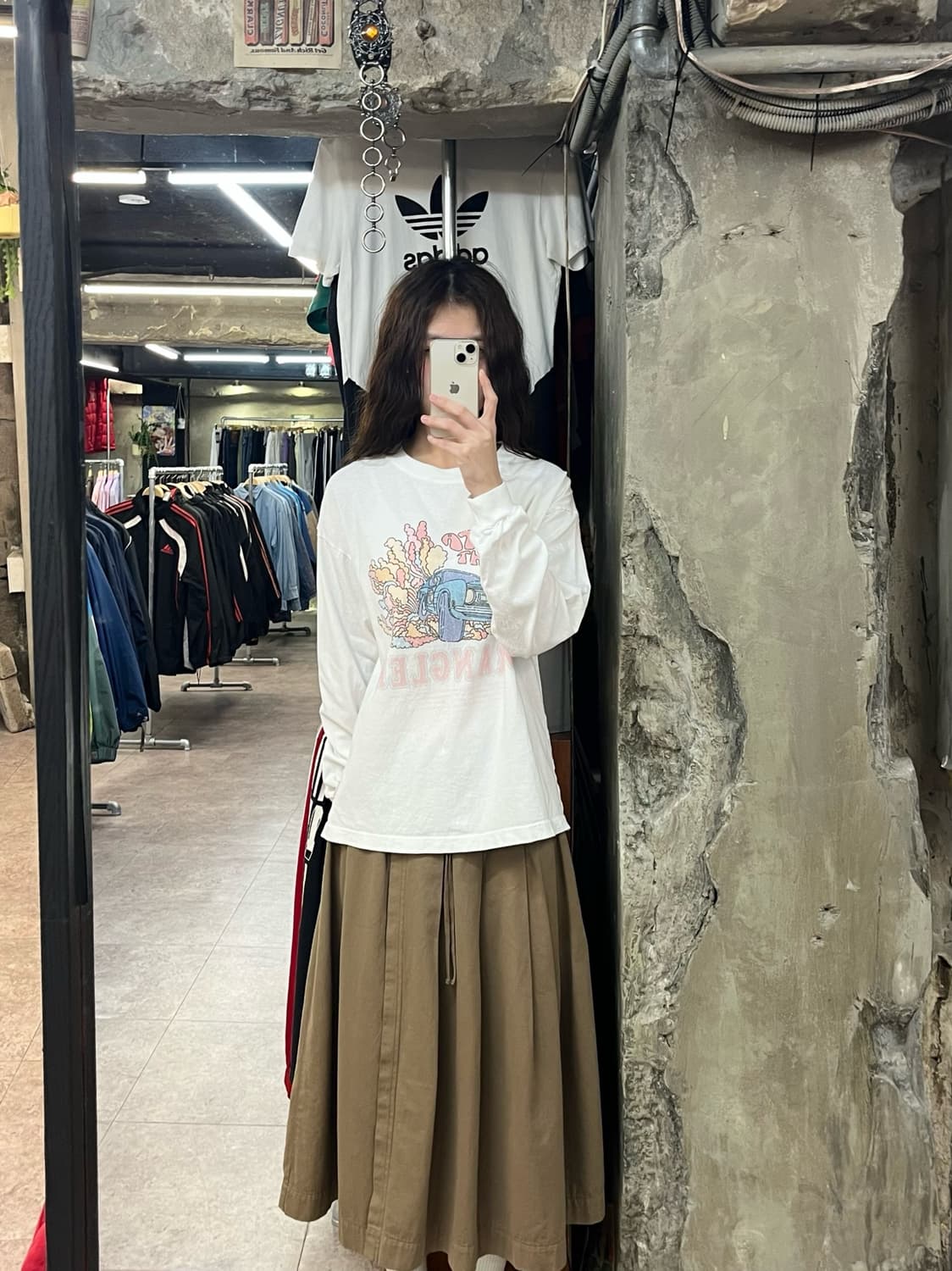 랭글러 프린팅 긴팔티 화이트 M #csz2431 상품이미지2