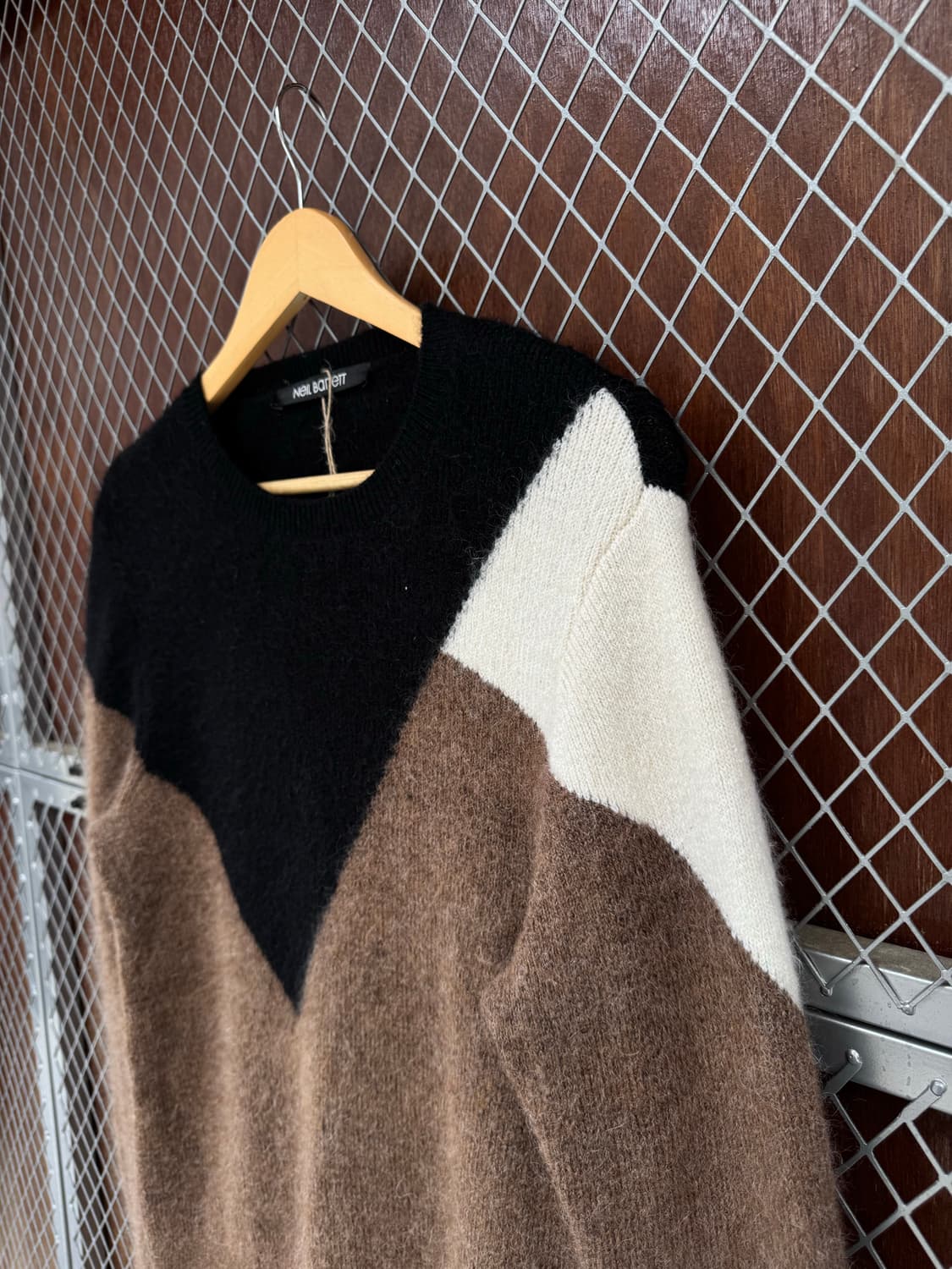 neil barrett 닐바렛 컬러블록 배색 모헤어 니트 xs 상품이미지3