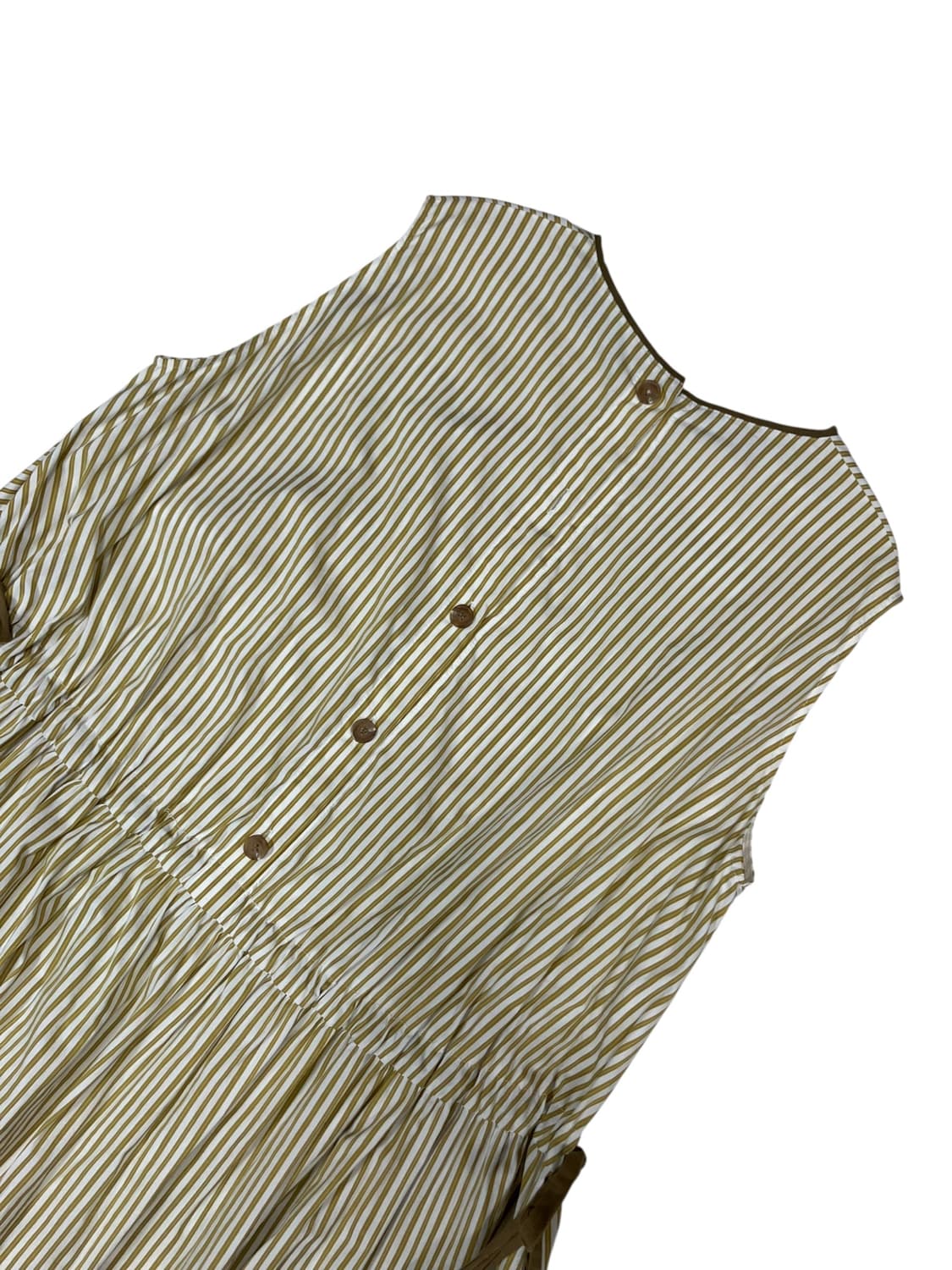 2nd floor 버튼 민소매 플리치 롱 원피스 S 상품이미지6