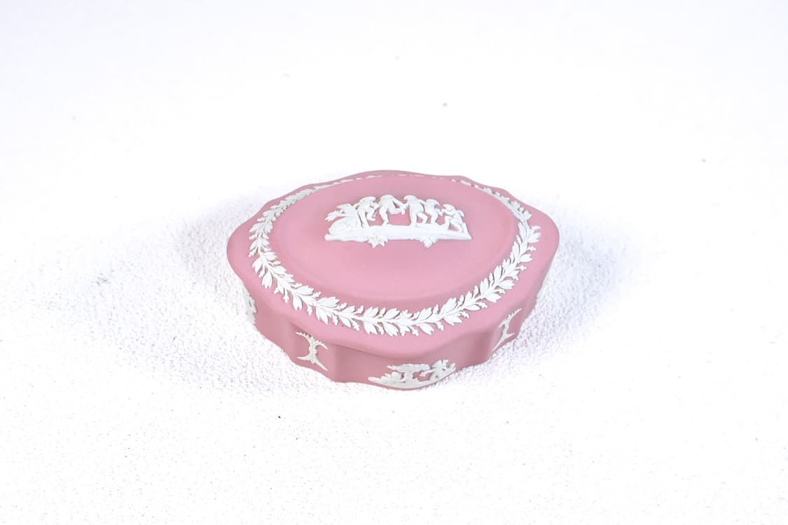 [영국앤틱] 웨지우드 제스퍼웨어 오발 트링켓박스 보석함_핑크 상품이미지1