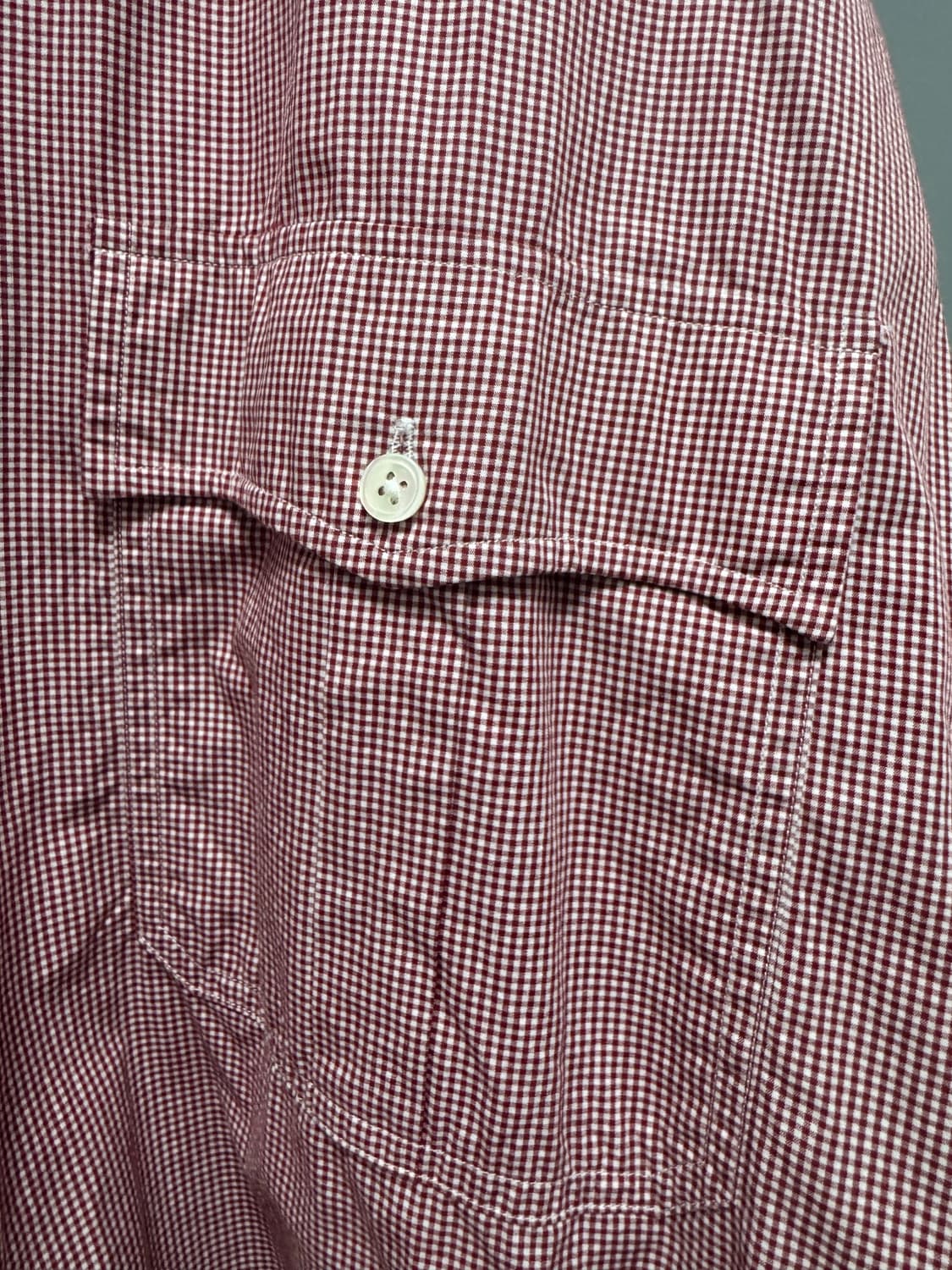 (새상품)포터클래식 깅엄체크셔츠 레드 xl판매 porter classic 상품이미지5