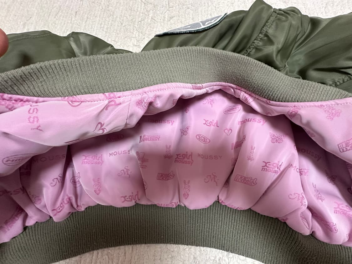 X-girl X MOUSSY 엑스걸 리버시블 항공점퍼 ma-1올리브카키 상품이미지5