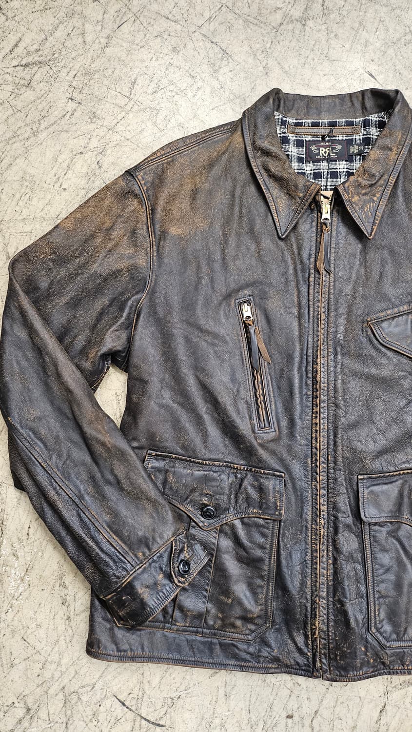 Double RL Leather Moto Jacket. 상품이미지2