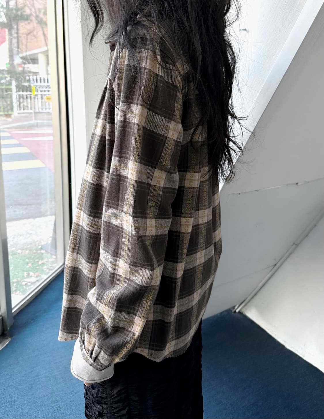 Cotton shirring design nel check blouse  상품이미지8