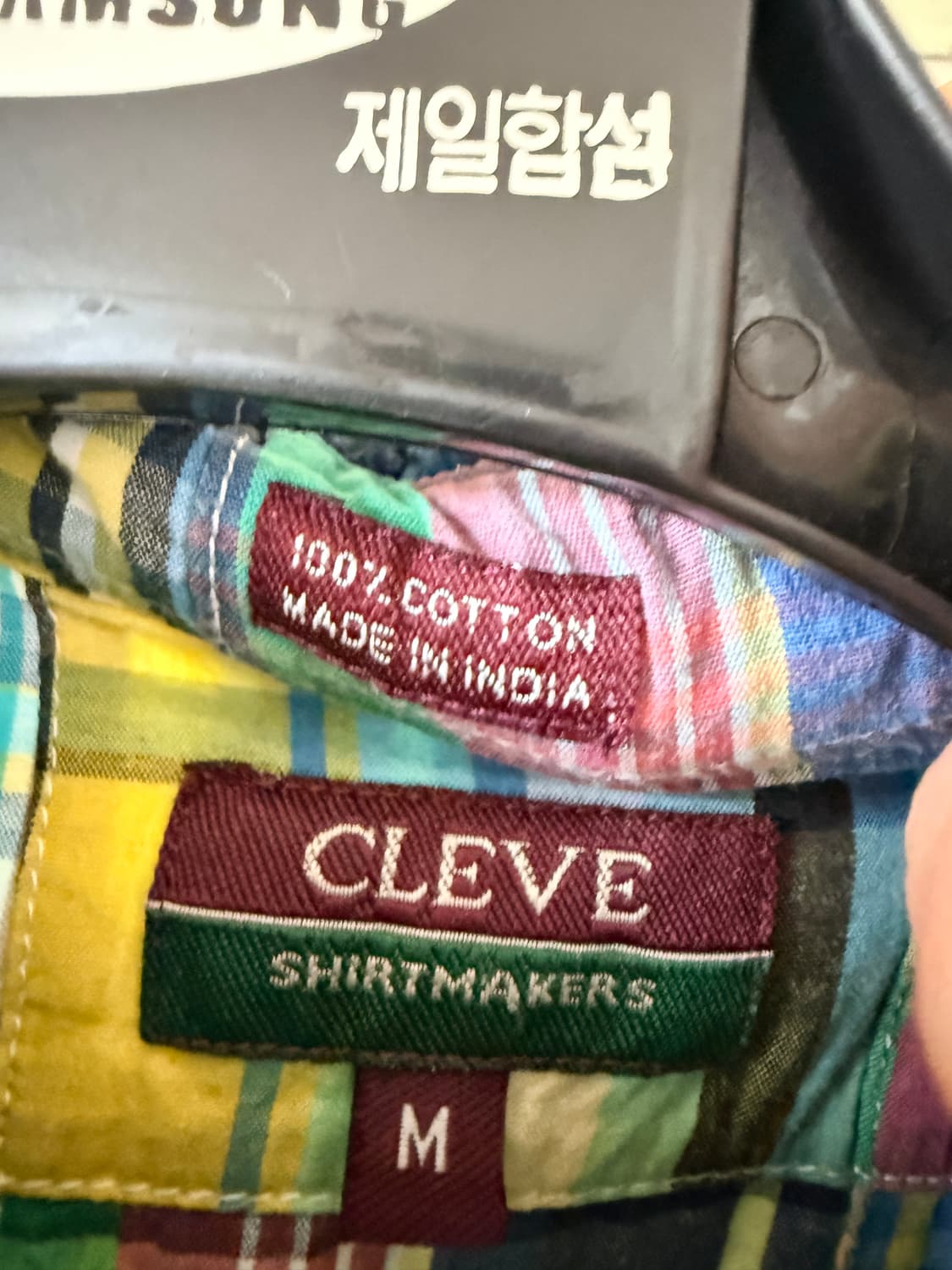 Cleve 마드라스 패치워크 반팔 셔츠 상품이미지3