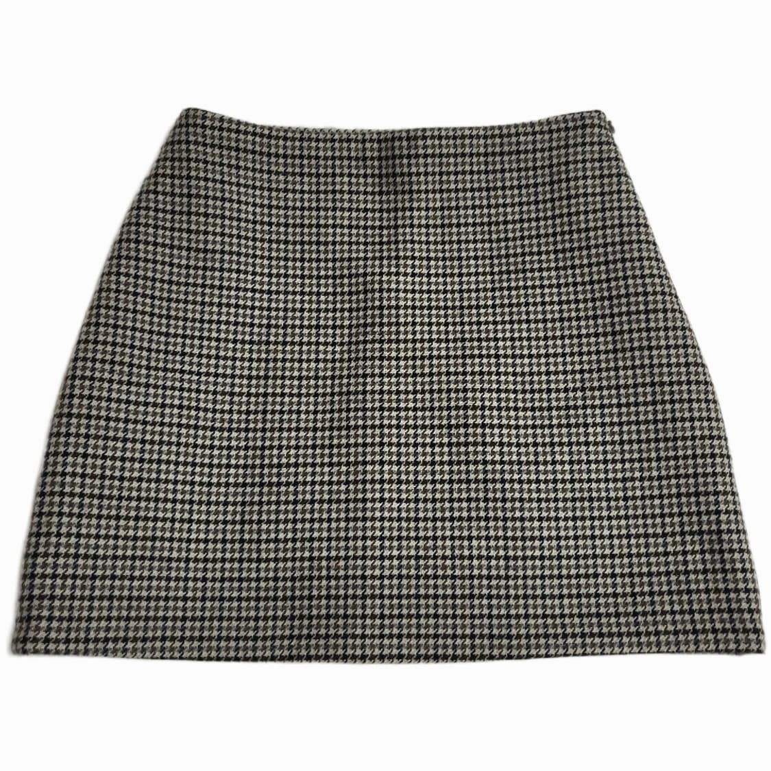 하운드체크 A라인 미니 울 스커트 상품이미지1