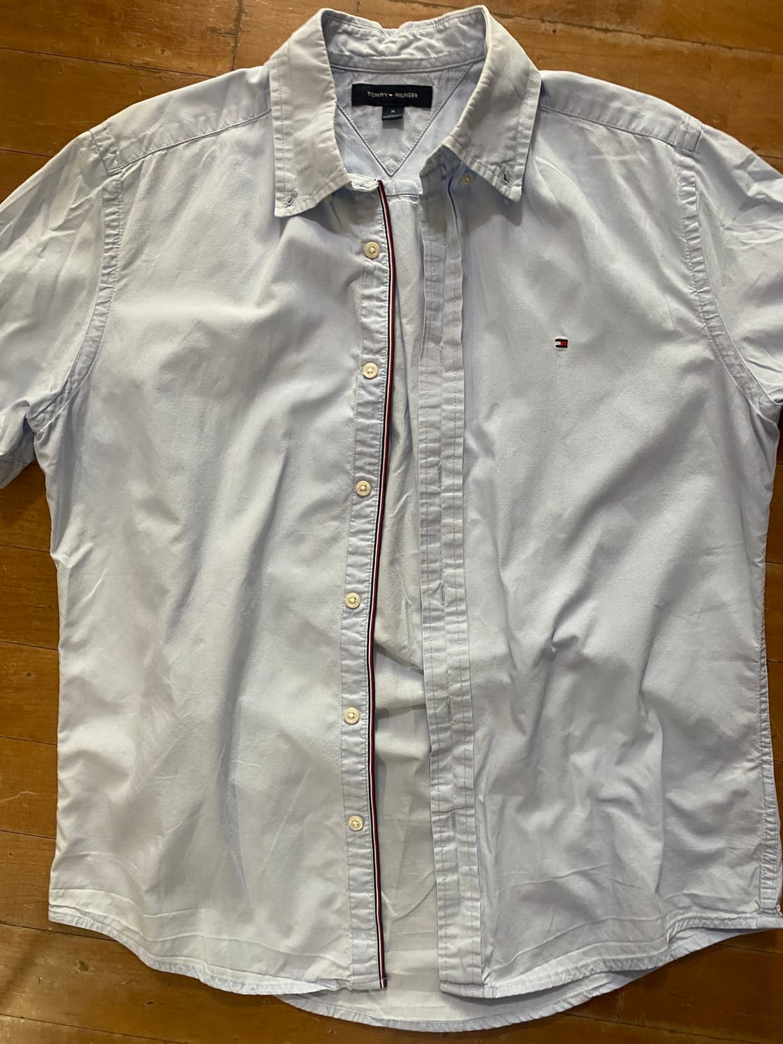 타미힐피거 라이트블루 반팔 셔츠 M (100) 상품이미지1