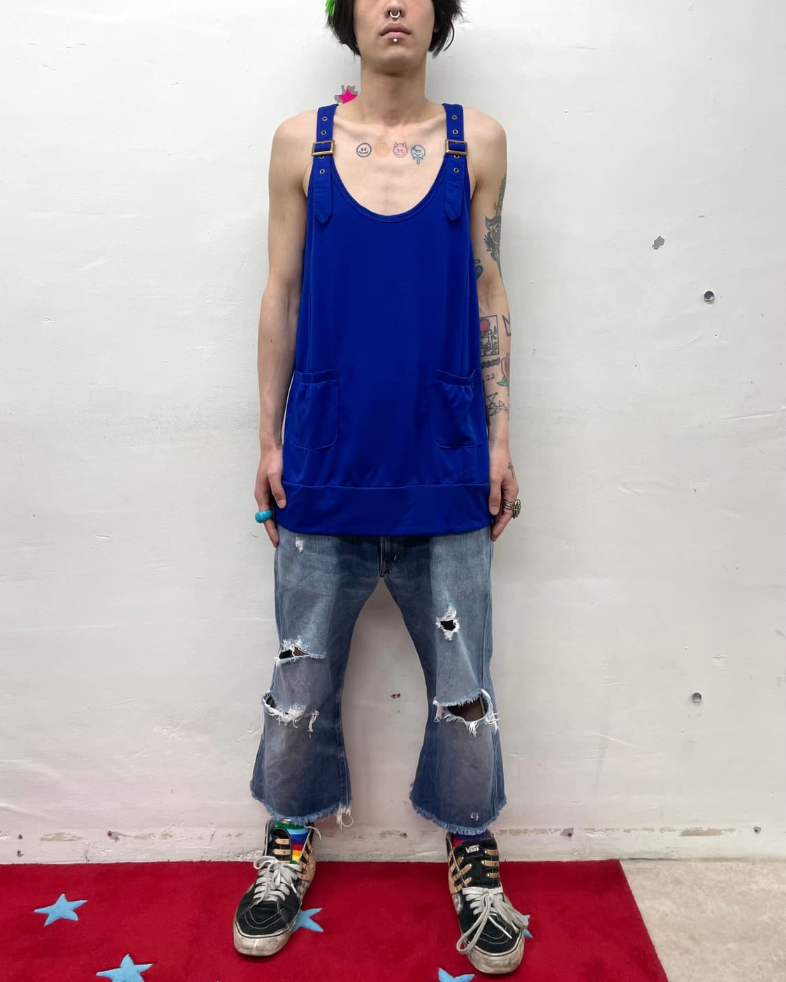 Cobalt blue strap pocket sleeveless 상품이미지5