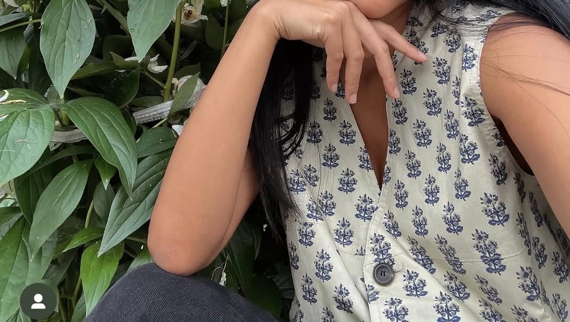 르쏘넷 플라워 패턴 베스트 조끼 (라운딩 의류) 상품이미지5