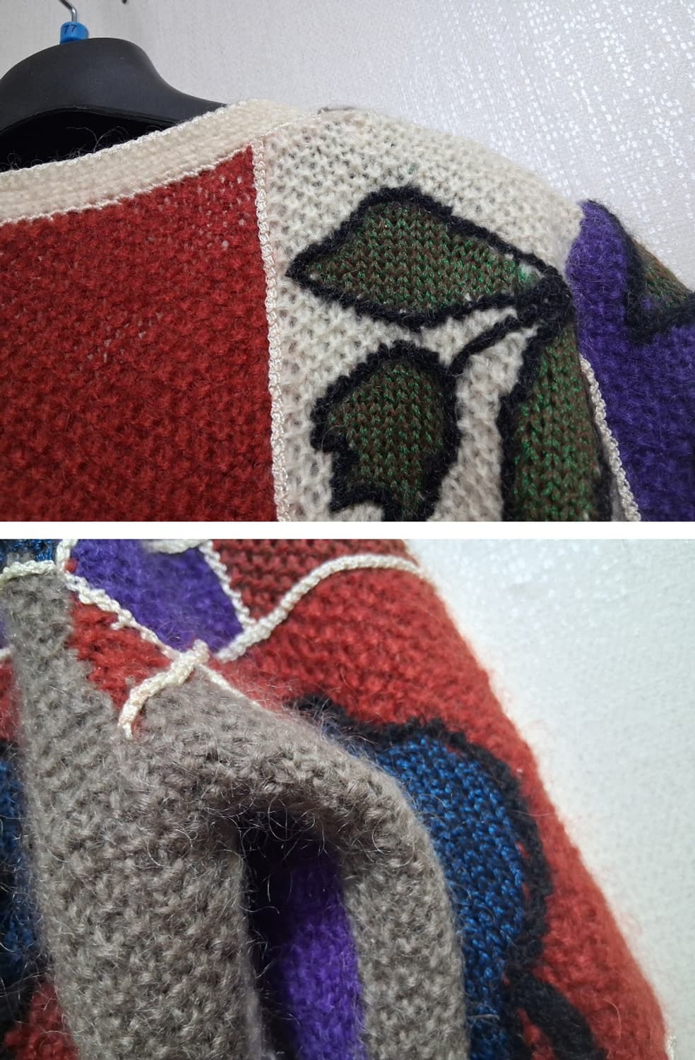 일본빈티지 Anpulr super 입체뜨게 크로셰 폼폼 뜨게울니트가디건  상품이미지6