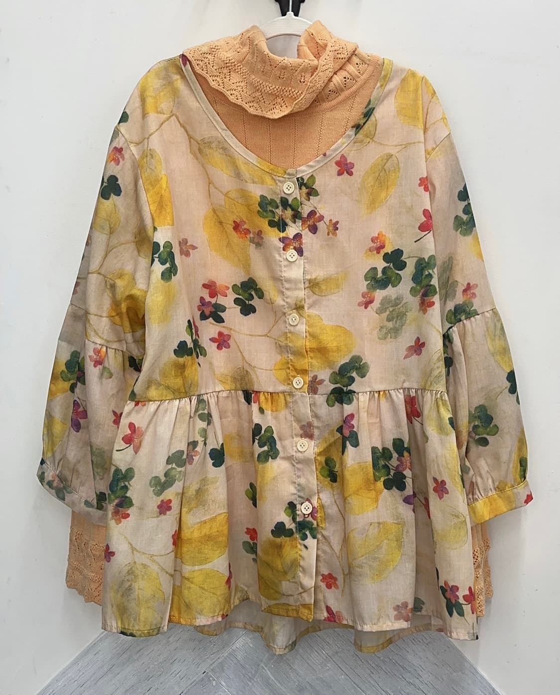 🌼하구미의 모리걸 코디세트🌼플라워 블라우스 레이어드 그런지 스커트 상품이미지4