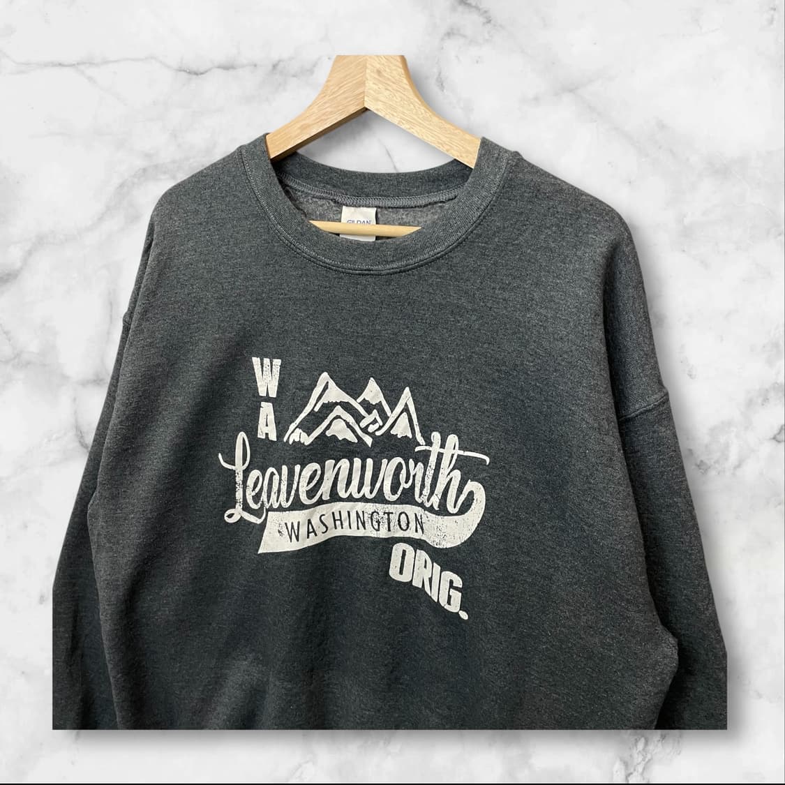 길단 그레이 프린팅 기모 맨투맨 L 상품이미지3