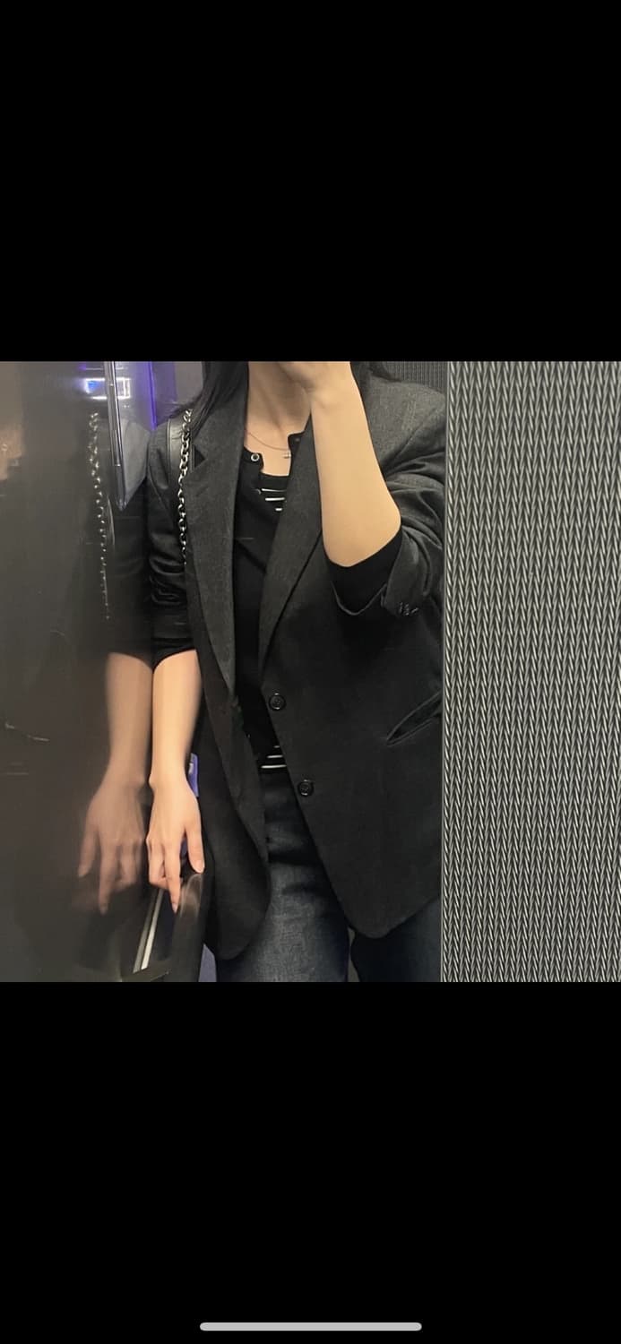 빈티지 오버사이즈 블레이저 자켓 그레이 상품이미지1