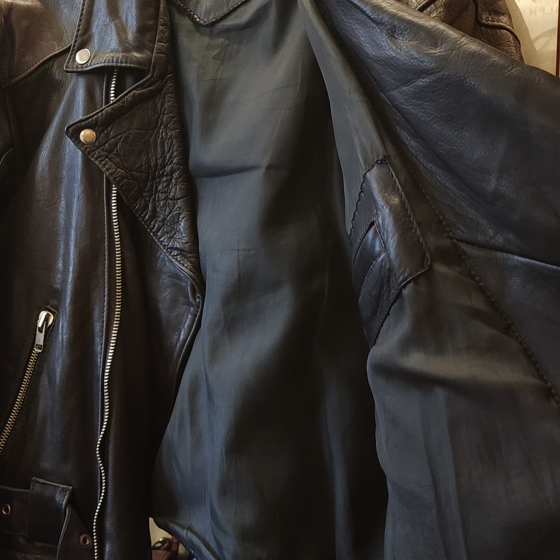 90s 소가죽 라이더자켓 바이커 라이더 헤비레더 105 상품이미지6