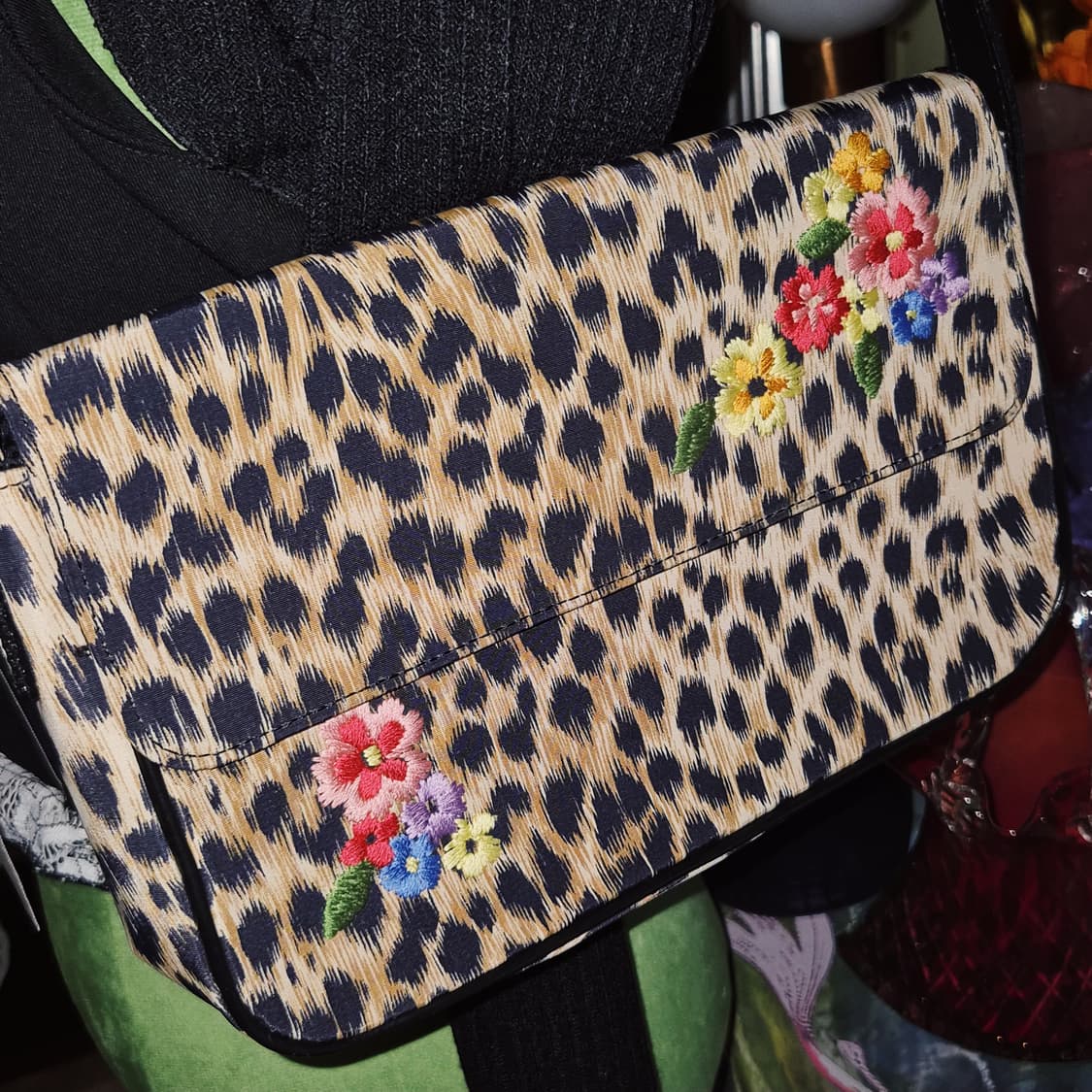 90s 모스키노 레오파드 새틴 벨트 핸드&숄더백 상품이미지8