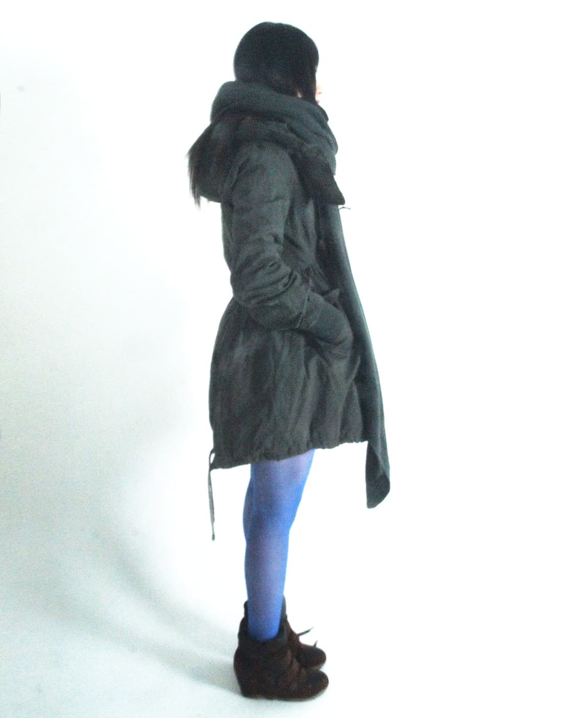 Elle grey punching knit scarf muffler  상품이미지5