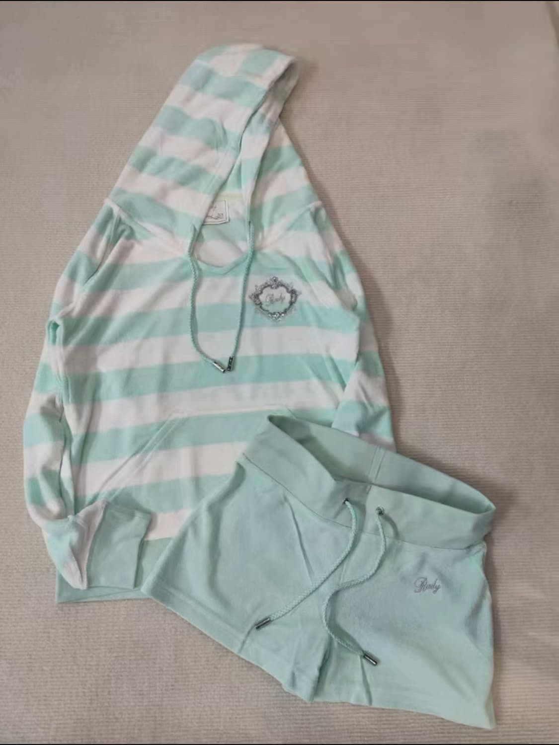 rady 민트 스트라이프 후드 셋업 상품이미지1