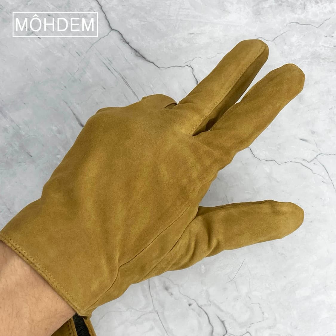 [premium] 스웨이드 가죽 장갑 머스타드 상품이미지3