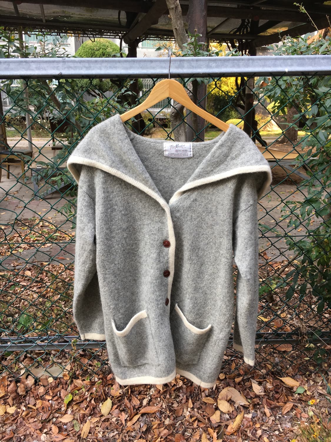 그레이 울 세일러 카라 가디건 상품이미지1