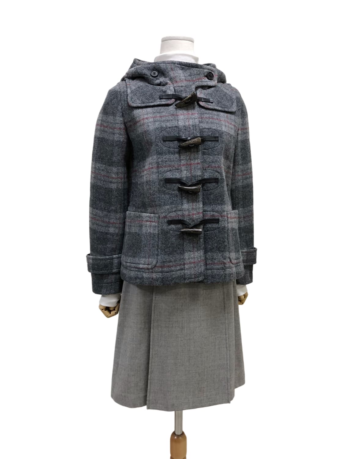 UNTITLED 체크 더플코트 상품이미지3