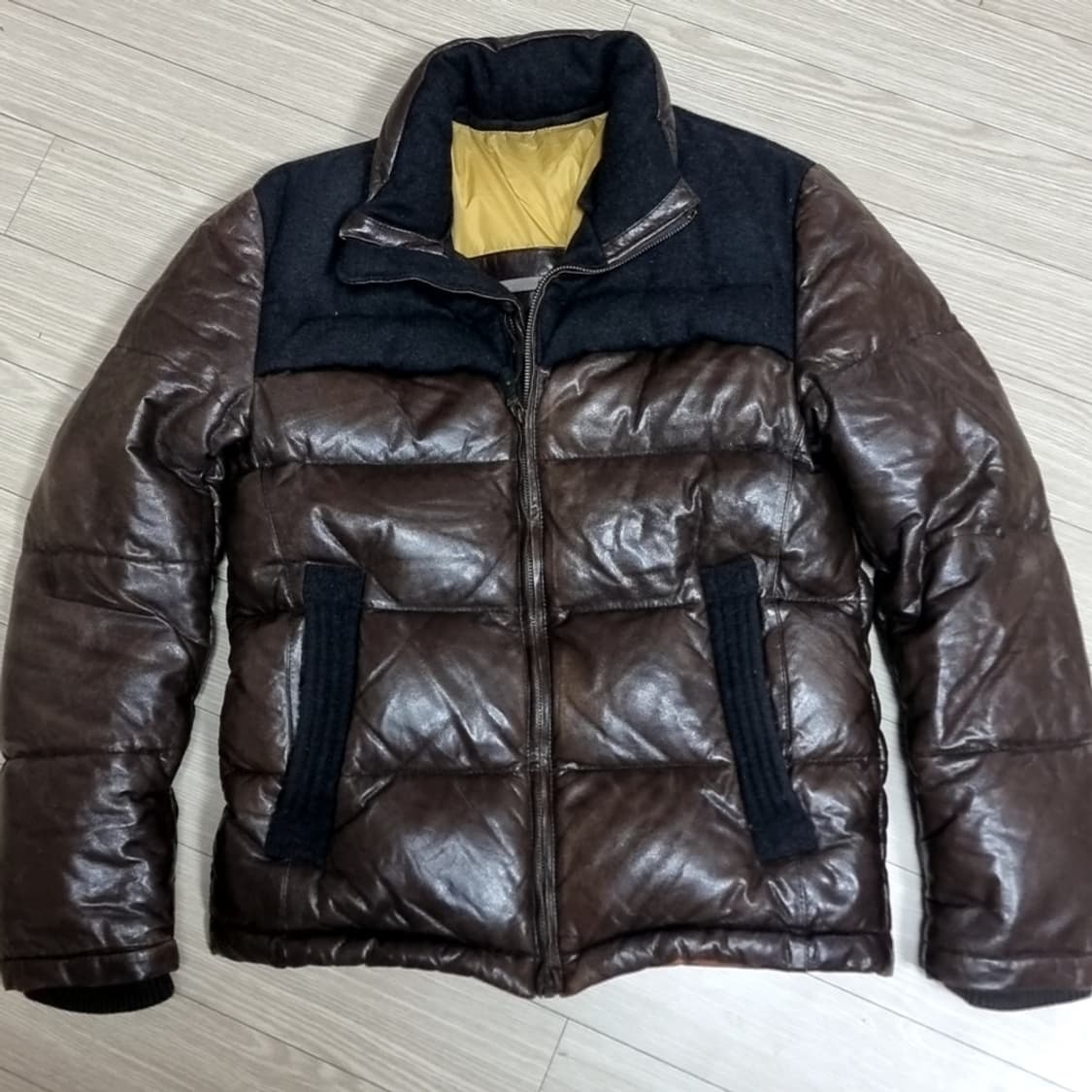 코오롱 시리즈(series) 양가죽 오리털 패딩 점퍼 브라운 남성(95) 상품이미지1