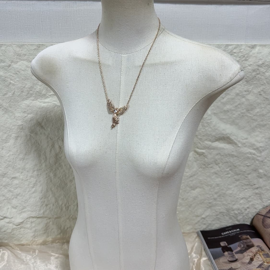 빈티지 로즈골드톤  천사 오리엔탈 목걸이 상품이미지1