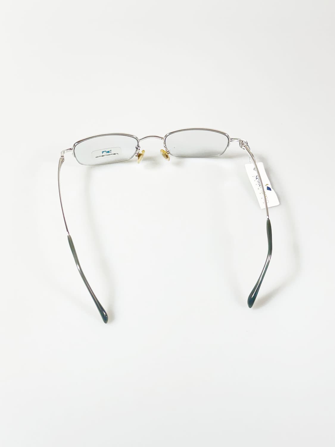 SEMONEMO 실버 반무테 스퀘어 메탈 빈티지 안경 상품이미지5