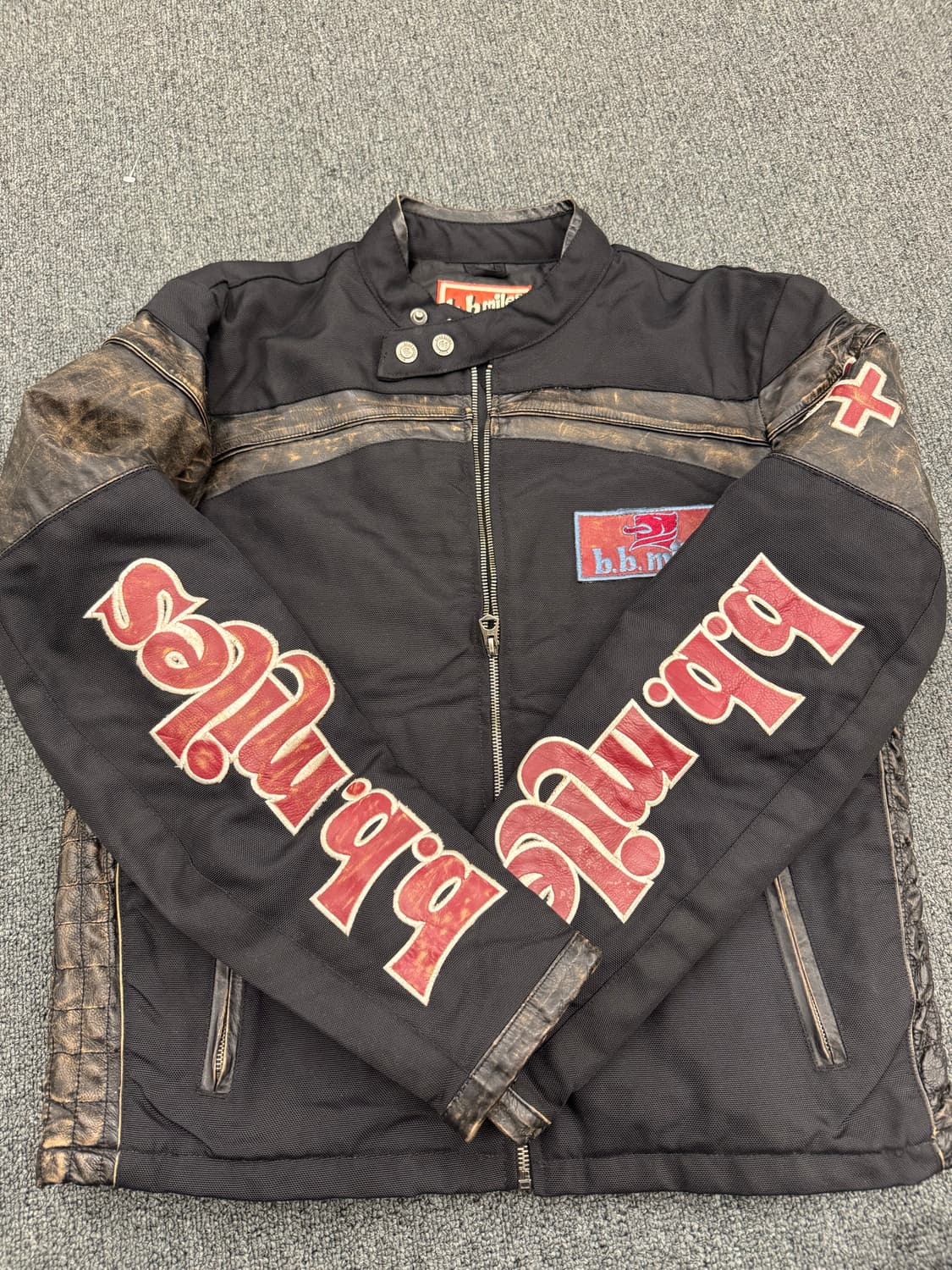 b.b.Miles 빈티지 가죽패치 스포츠바이커 자켓 상품이미지5