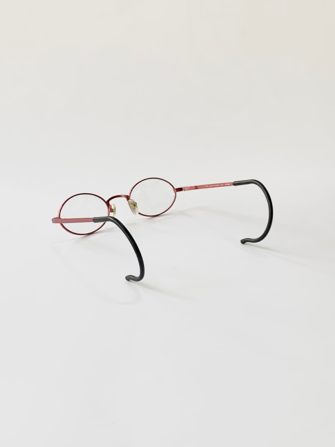 [픽키-593] (Small) 레드 메탈 오벌 안경테 후크형 템플 포인트 상품이미지4