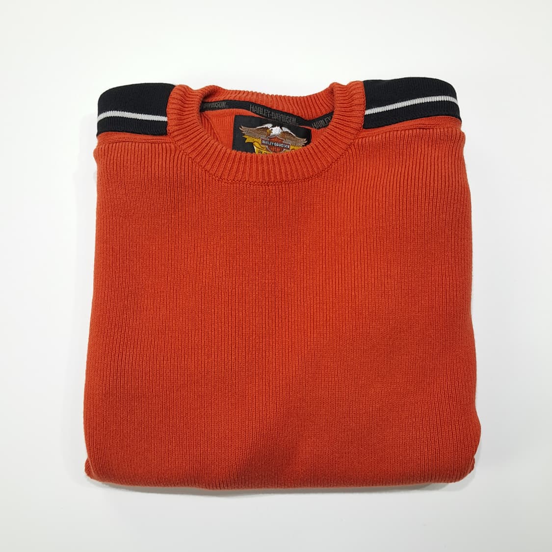 CL049 할리데이비슨 코튼 슬리브스펠아웃 오렌지 니트 스웨터 상품이미지7
