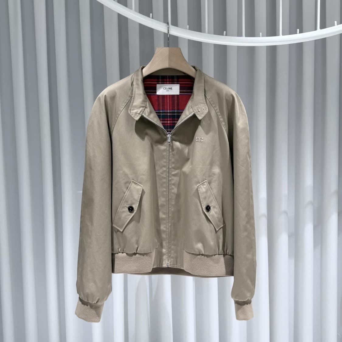 54 /  셀린느 트리옹프 블루종 재킷 인 코튼 개버딘 베이지 상품이미지1