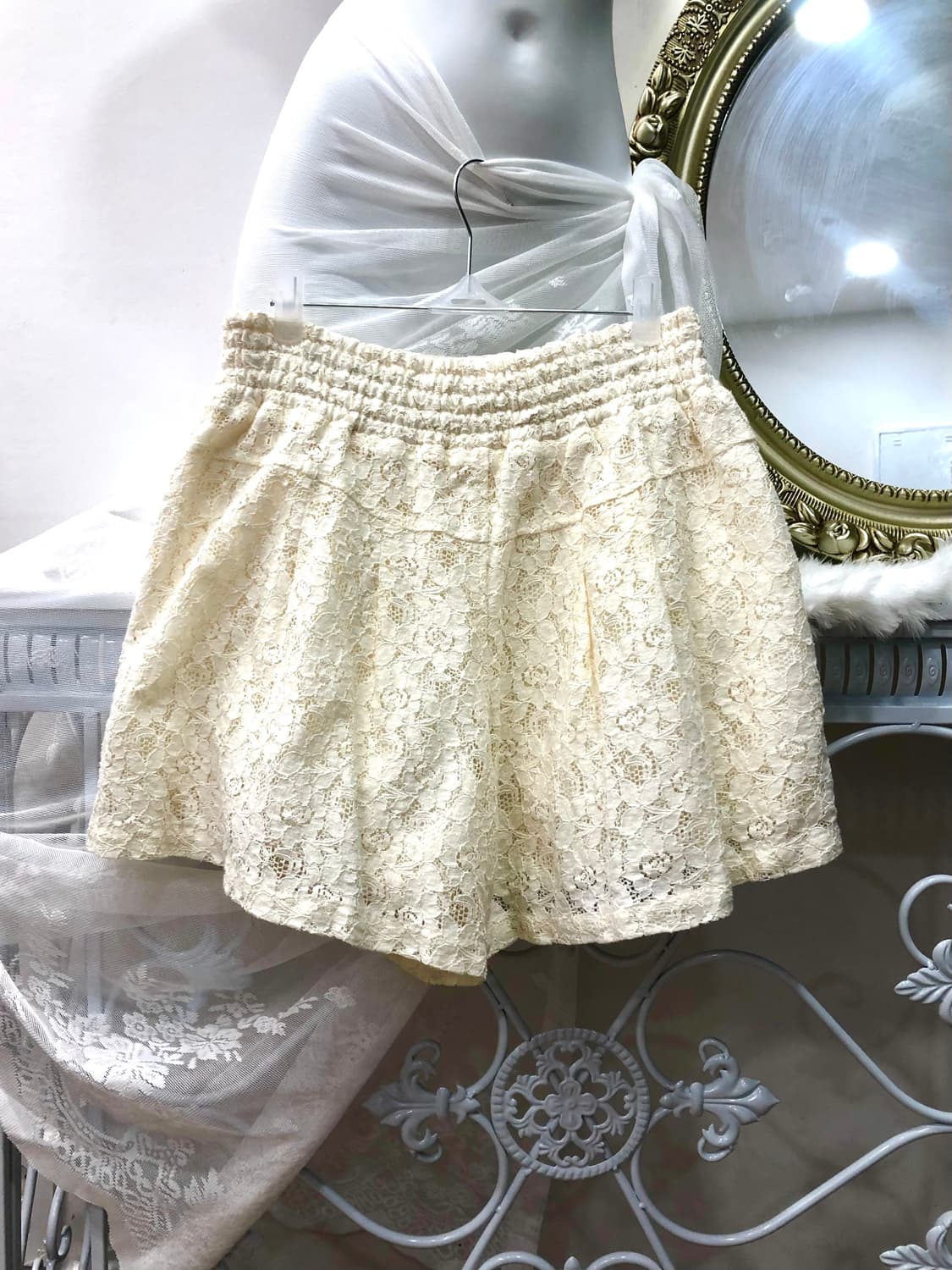 ivory floral lace culottes 상품이미지2