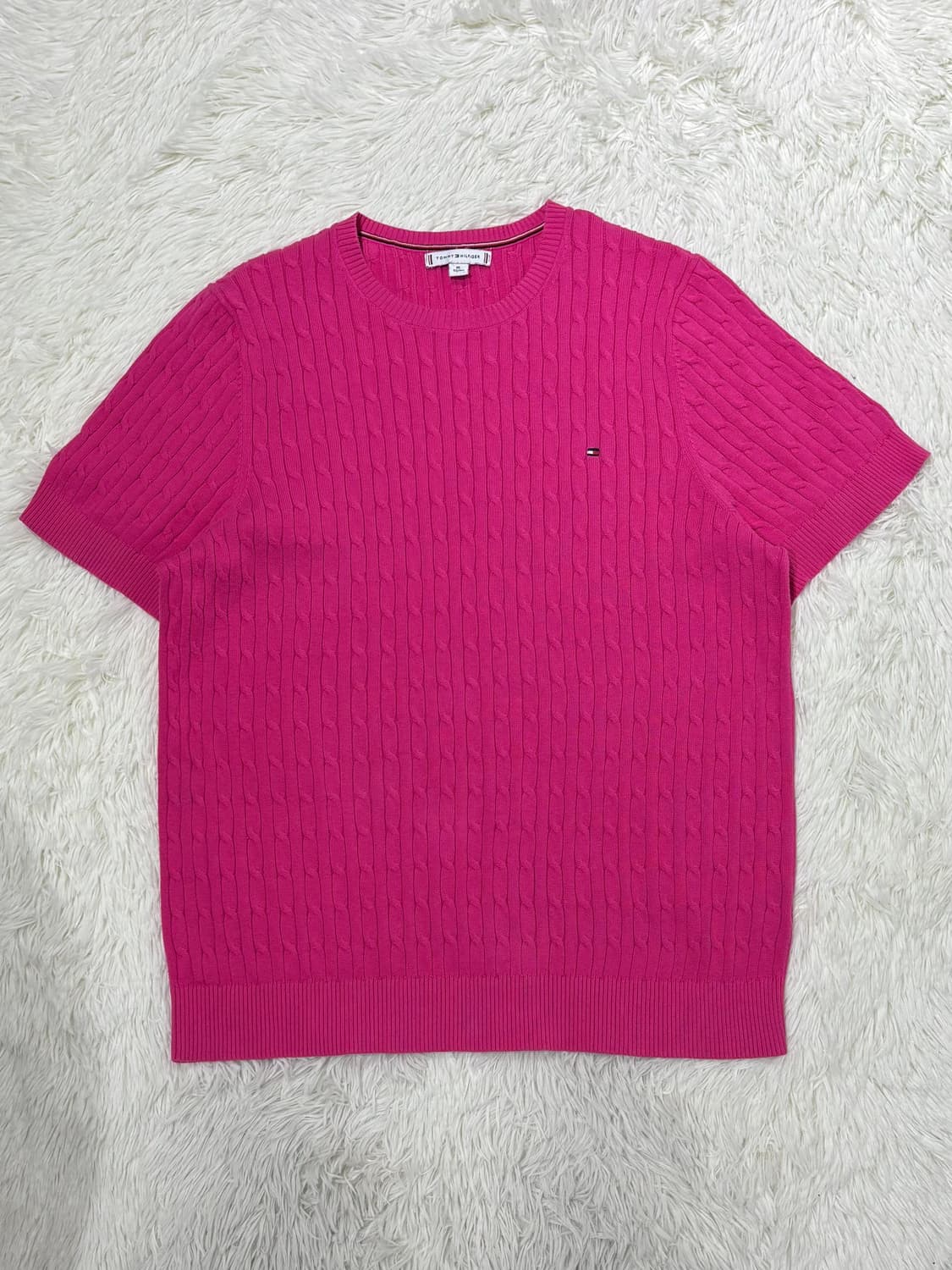 타미힐피거 스몰로고 케이블 니트 반팔 상품이미지3