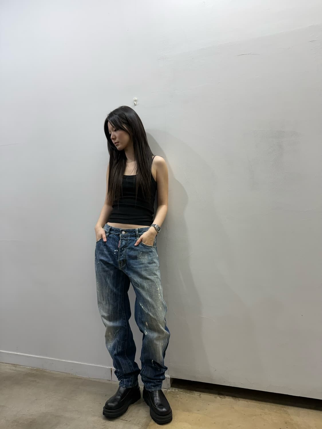 디스퀘어드 워싱 페인팅 데님팬츠 상품이미지4
