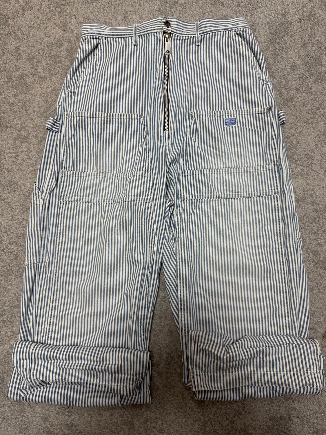 HICKOREE STRIPE ZIPPER WIDE LUMBER PANTS 상품이미지1