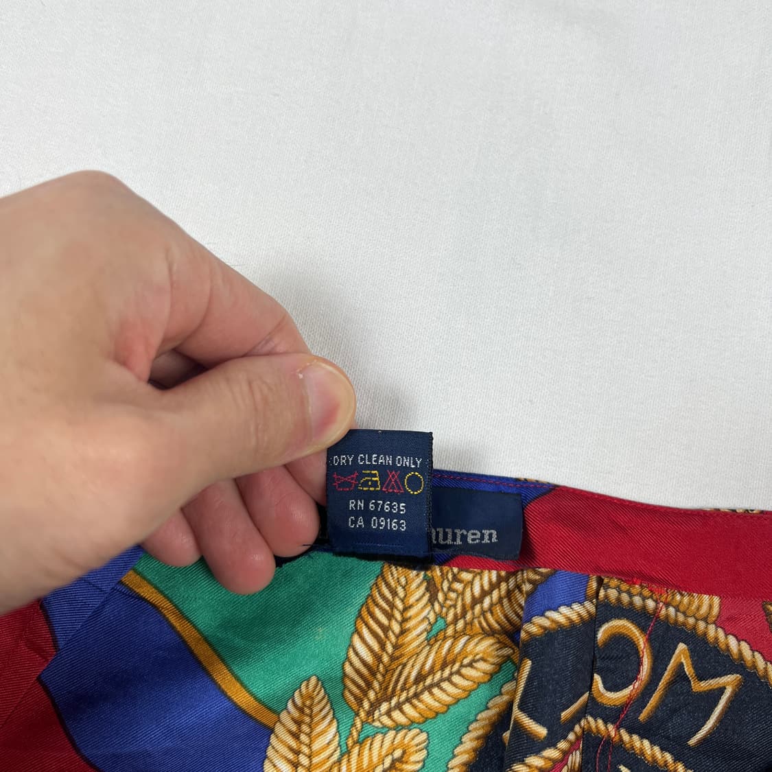 90‘s 폴로랄프로렌 og 빅크레스트 실크 스커트 치마 상품이미지8