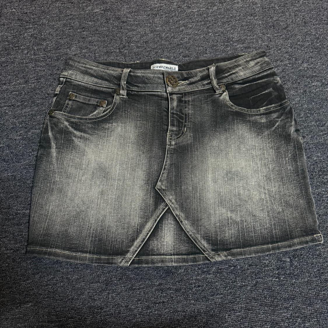 와이즈걸빈티지 흑청 펑크 미니스커트 상품이미지1