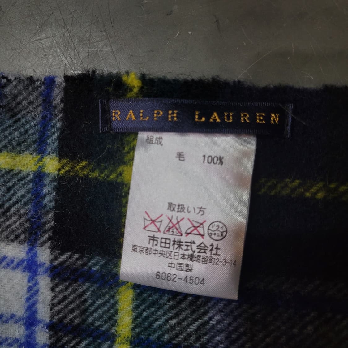 RALPH LAUREN 자수로고 타탄체크 울 블랭킷 숄 무릎덮개  상품이미지5