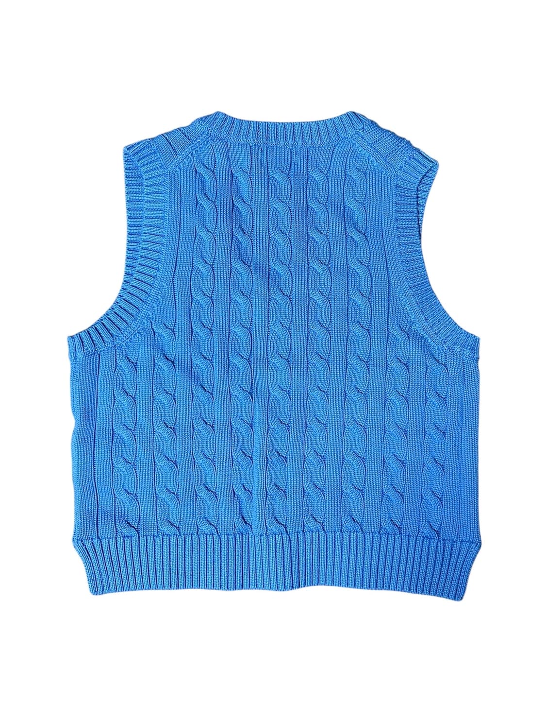 (새상품)폴로 랄프로렌 케이블 니트 조끼 블루 M 새상품 상품이미지5