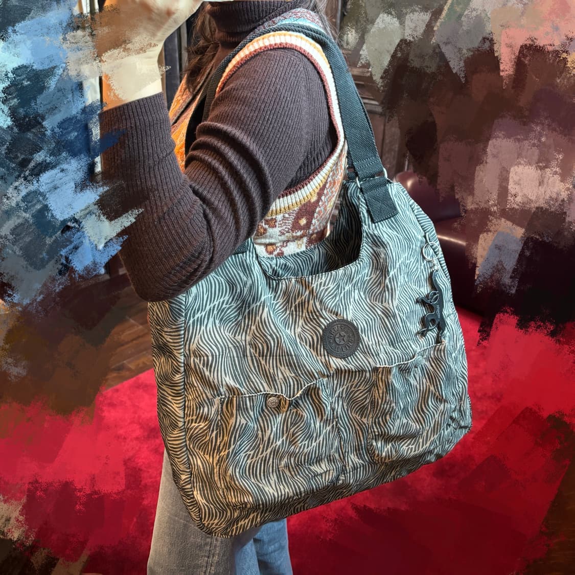 키플링 지브라 패턴 숄더백 쇼퍼백 상품이미지2