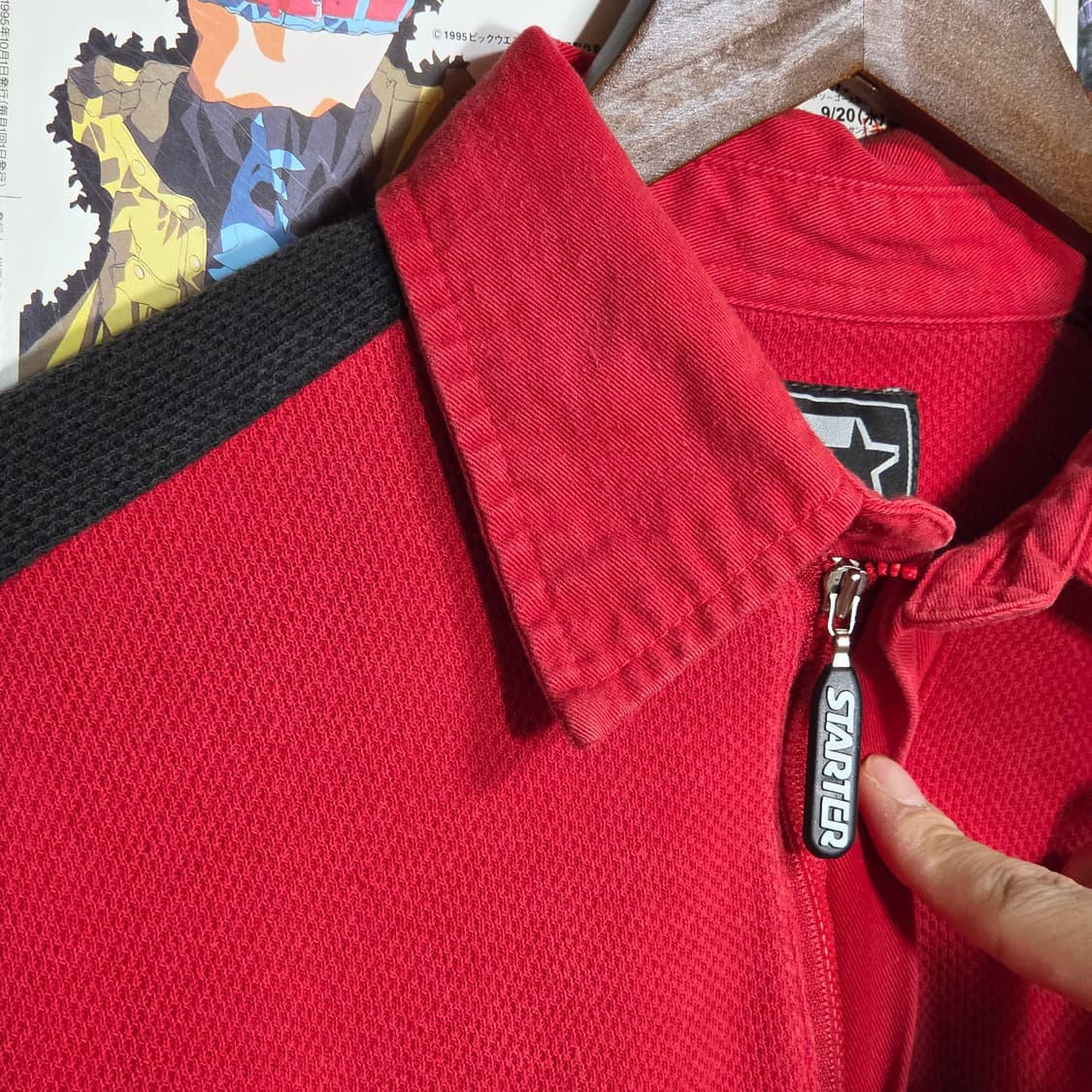 JPN 스타터 올드스쿨 레드 배색 카라 롱슬리브 상품이미지3