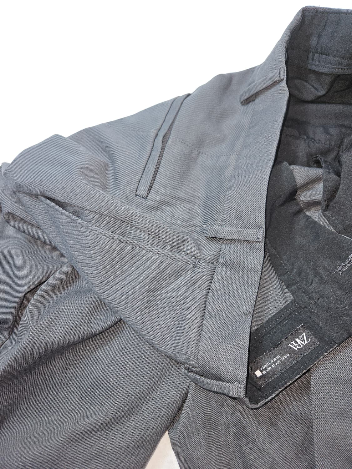 자라 ZARA 맨 핀턱 와이드 슬랙스 팬츠 챠콜그레이 32 상품이미지6