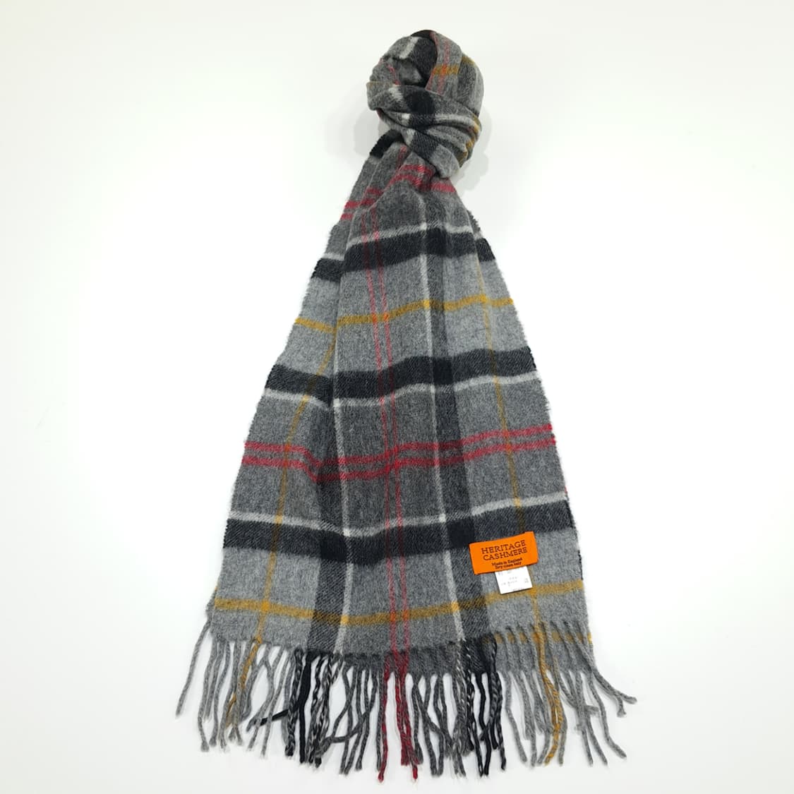 MX359 헤리티지 캐시미어 그레이 타탄체크 울 캐시미어 목도리 머플러 상품이미지1