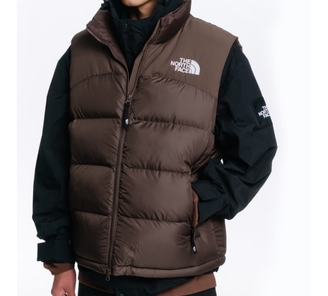 [구매:L사이즈] 노스페이스 퍼피 온 패딩 베스트 브라운 상품이미지1