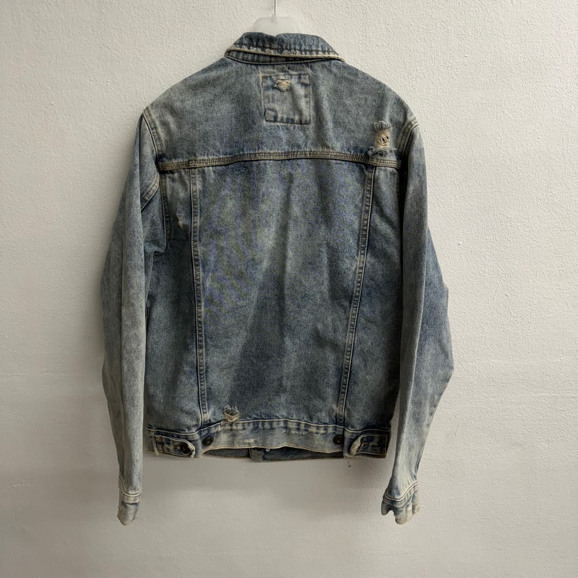 자라 데님 청자켓 데미지 워싱 m 상품이미지4