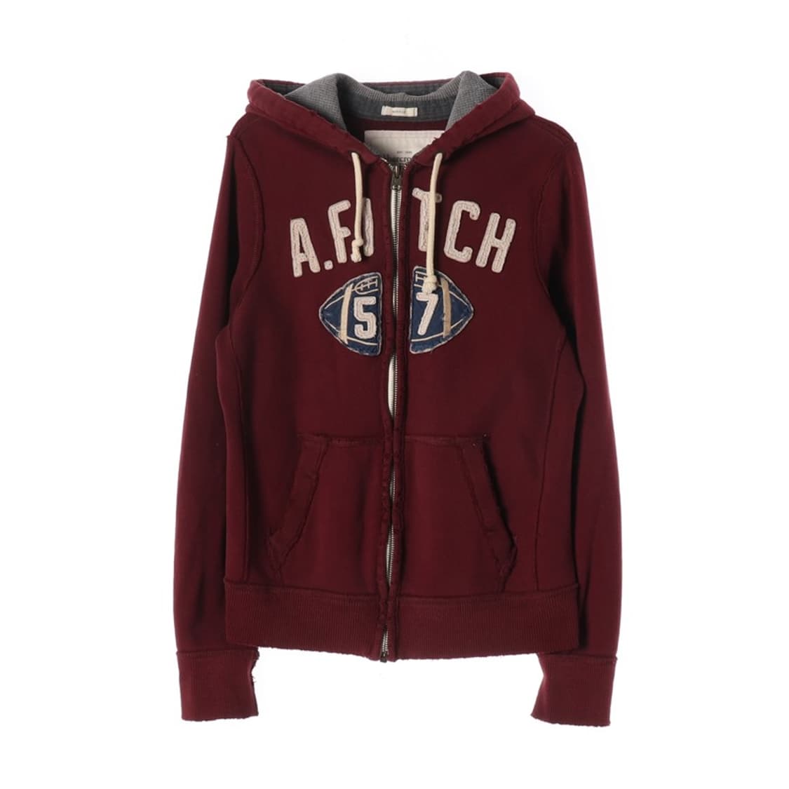 아베크롬비 앤 피치 버건디 럭비 패치 후드집업 L 상품이미지1