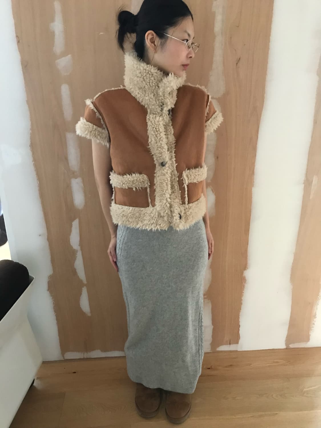 vintage half shearling jacket 상품이미지1