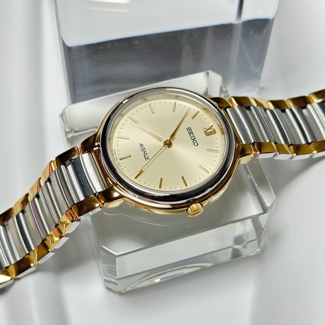80's90's 빈티지 세이코 애비뉴 샴페인 로마 콤비 브레이슬릿 워치 상품이미지2